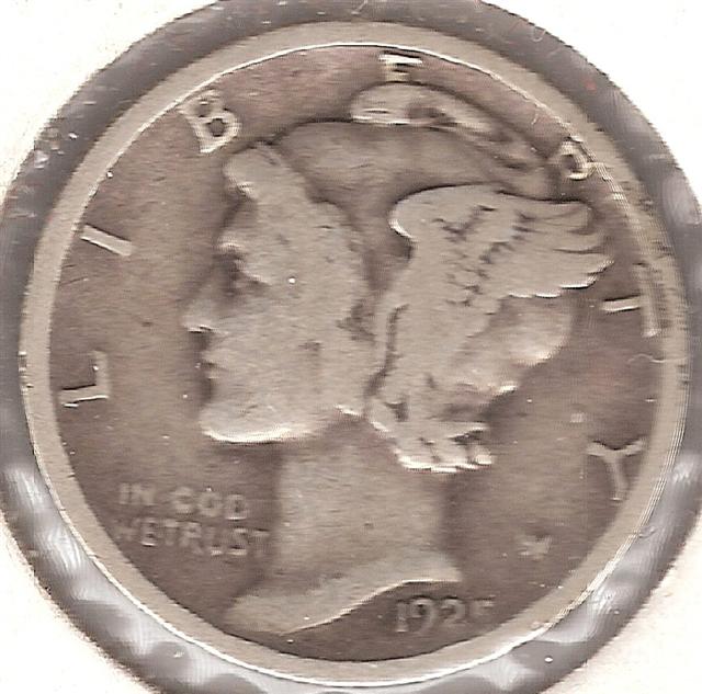 1925-D Mercury Dime Obverse